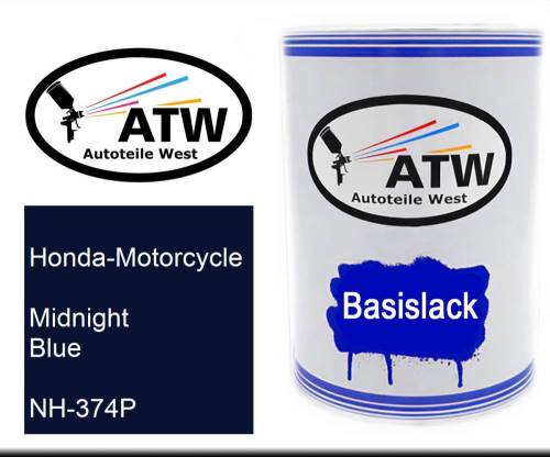 Honda-Motorcycle, Midnight Blue, NH-374P: 500ml Lackdose, von ATW Autoteile West.